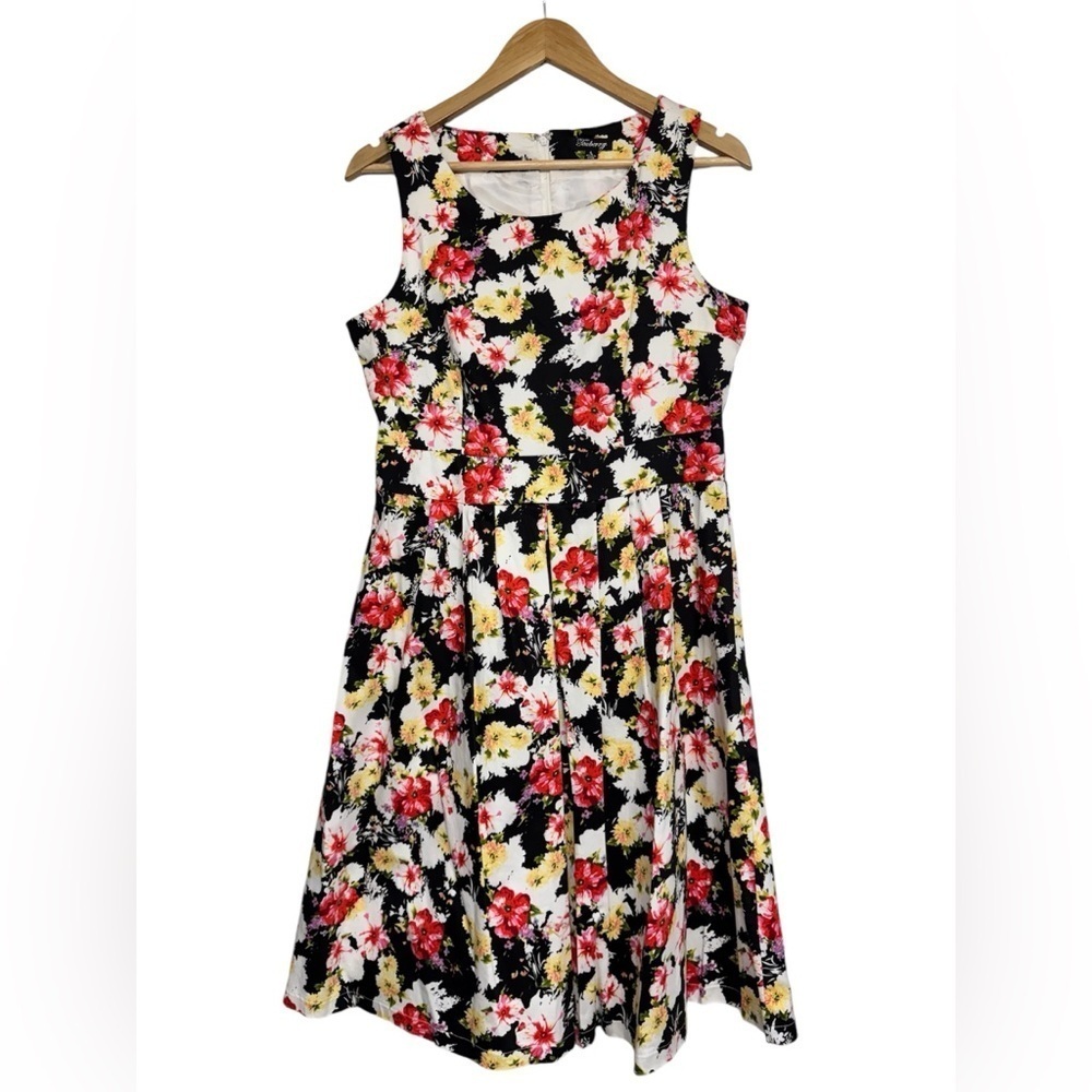 Teaberry Floral Sleeveless Midi Dress Size Large